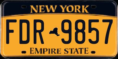 NY license plate FDR9857