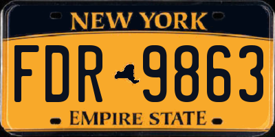 NY license plate FDR9863