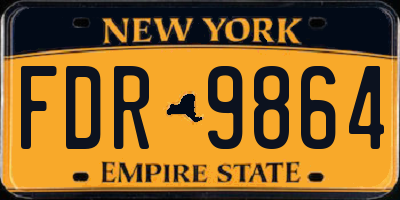 NY license plate FDR9864