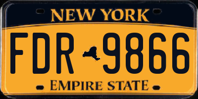 NY license plate FDR9866