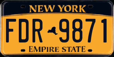 NY license plate FDR9871