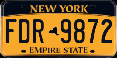 NY license plate FDR9872