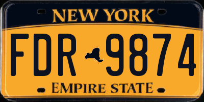 NY license plate FDR9874