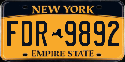 NY license plate FDR9892