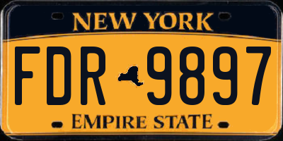 NY license plate FDR9897