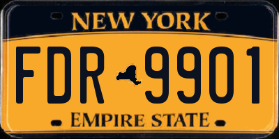 NY license plate FDR9901