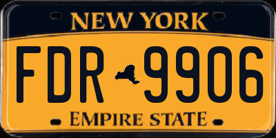 NY license plate FDR9906