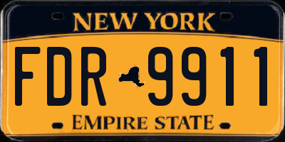 NY license plate FDR9911