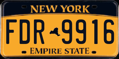 NY license plate FDR9916