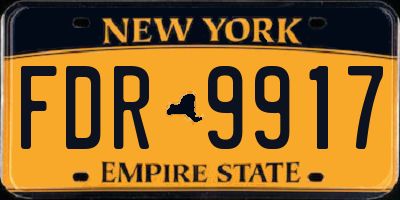NY license plate FDR9917