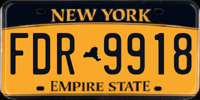 NY license plate FDR9918