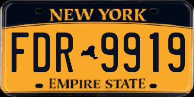 NY license plate FDR9919