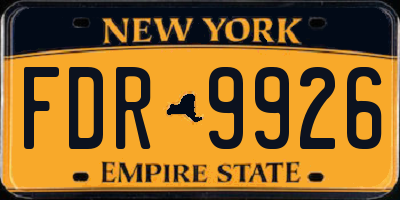 NY license plate FDR9926