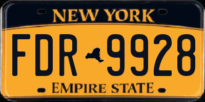 NY license plate FDR9928