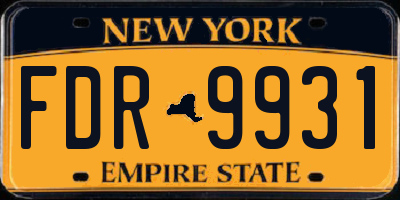 NY license plate FDR9931