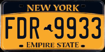 NY license plate FDR9933