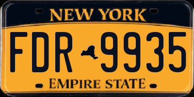 NY license plate FDR9935