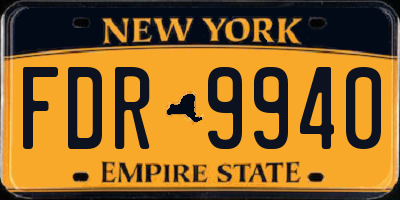 NY license plate FDR9940