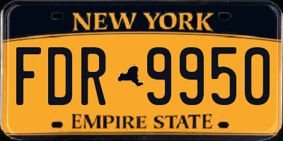 NY license plate FDR9950