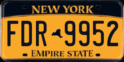 NY license plate FDR9952