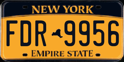 NY license plate FDR9956