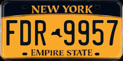 NY license plate FDR9957