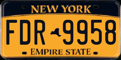 NY license plate FDR9958