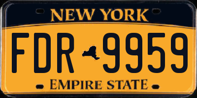 NY license plate FDR9959