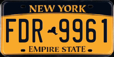 NY license plate FDR9961