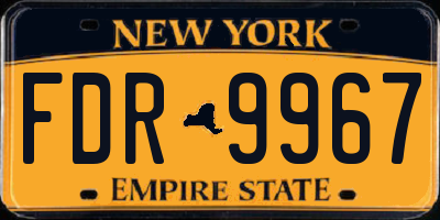 NY license plate FDR9967