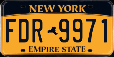 NY license plate FDR9971