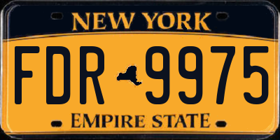 NY license plate FDR9975