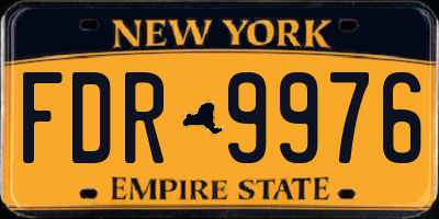 NY license plate FDR9976