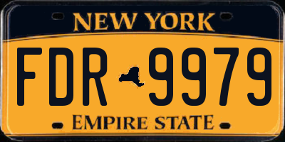 NY license plate FDR9979