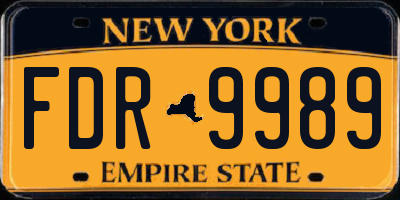 NY license plate FDR9989