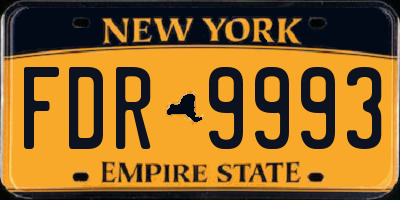 NY license plate FDR9993