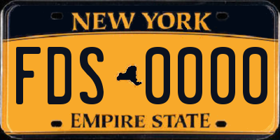 NY license plate FDS0000