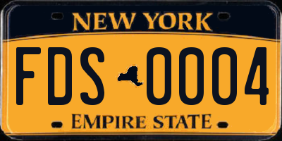 NY license plate FDS0004