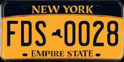 NY license plate FDS0028