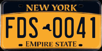 NY license plate FDS0041