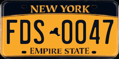 NY license plate FDS0047