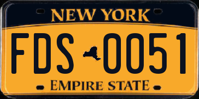 NY license plate FDS0051