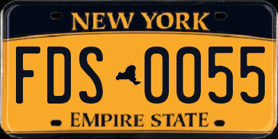 NY license plate FDS0055
