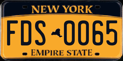 NY license plate FDS0065