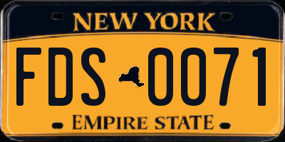 NY license plate FDS0071