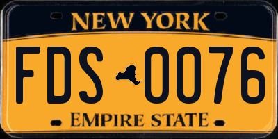 NY license plate FDS0076