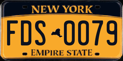 NY license plate FDS0079