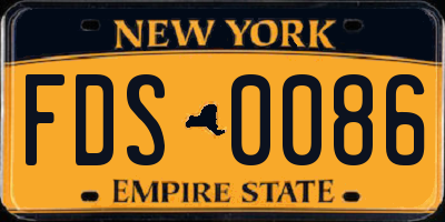 NY license plate FDS0086