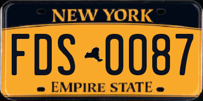NY license plate FDS0087