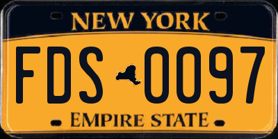 NY license plate FDS0097